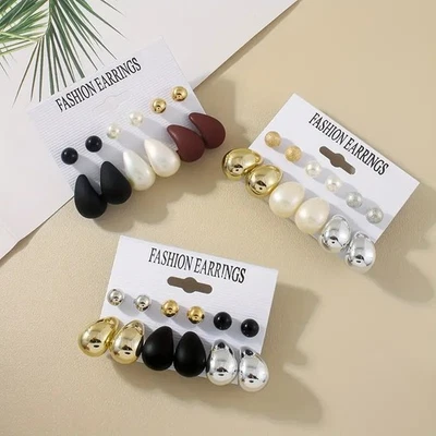 Stylish Water Drop Hoop Earrings Geometric Shape Lightweight for All Day Wear - image 1 of 4