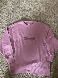 Disneyland Mickey Mouse Pink Oversized Sweatshirt Extra Small - Picture 1 of 4