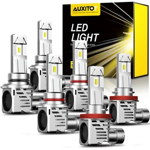 AUXITO 9005 9006 H11 LED Combo Headlight High/Low Beam Bulb White Fog Light Kit - Picture 1 of 9