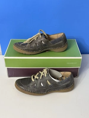 Naturalizer Women's Jessica Denim Gray Leather Cut Out Lace Up Oxfords Size 4M - Image 1 of 4