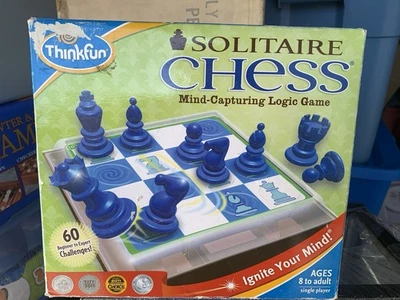 Solitaire Chess Game Brain Fitness ThinkFun 80 Challenges 100% COMPLETE! PERFECT - Image 1 of 4