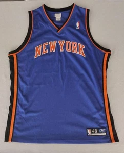 Reebok New York Knicks Blank Authentic NBA Blue Road Jersey Size 48 - Picture 1 of 4