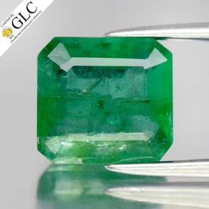 💎 GLC CERTIFIED 2.38ct Octagon Natural Green Emerald - Zambia Gemstone - Picture 1 of 5