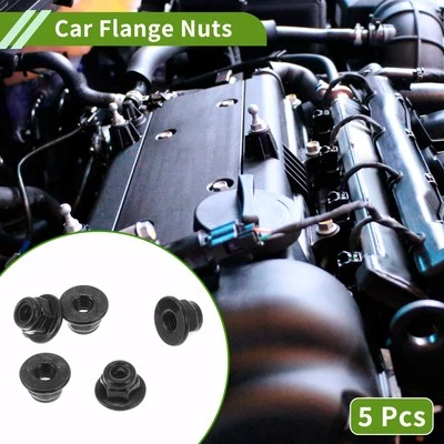 5stk M3 Bundmuttern Schwarz Kohlenstoffstahl Nylon Gummi Ring für Auto Motorrad - Bild 1 von 4