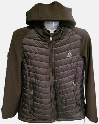 Reebok Jacket  Mixed Media Black Hooded Full Zip  Women's XL - Image 1 of 4