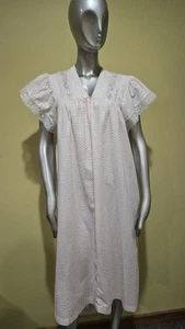 Vintage Gilligan O'Malley Kurzarm mit Tasche Blumen Reißverschluss Haus/Morgenmantel Muumuu M - Bild 1 von 8