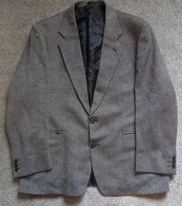St Michael Men's Vintage Pure New Wool Herringbone Style Grey Jacket [UK 42 R] - Picture 1 of 6