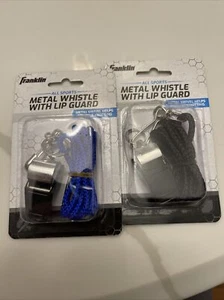 Set Of 2–Franklin Sports All-Sport Metal Whistle with Lip Guard, New - Picture 1 of 3