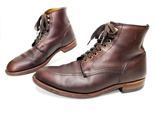 FRYE Walter Made In USA Lace Up Brown All Leather Boots Men's US 11 M - Picture 1 of 10