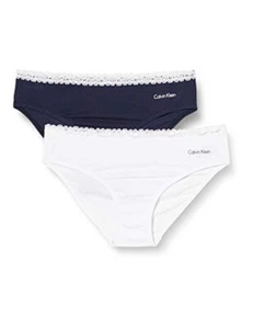 Calvin Klein CK Mini Spitze Unterwäsche 2er Pack Bikini Mädchen blau/weiß S 8-10 y - Bild 1 von 1