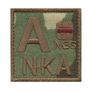 a- ANEG NKA Blutgruppe Multicam bestickt IFAK NKDA Kampf Moral Patch - Bild 1 von 2