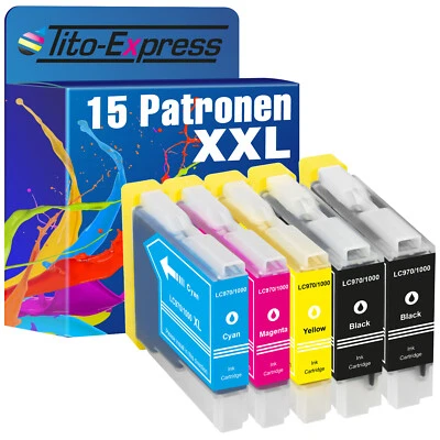 15 Patronen PlatinumSerie XXL für Brother MFC-260C DCP-150C DCP-157C DCP-153C - Bild 1 von 2