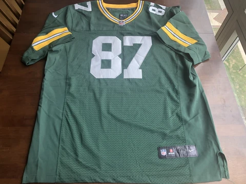 NIKE ON FIELD Green Bay Packers JORDY NELSON Stitched Sewn Green Jersey SZ 48 Cover