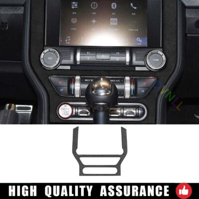 For Ford Mustang 2015-2021 Black Suede Car Central Console GPS Navigation Cover - Image 1 of 4