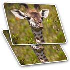 2 x Rectangle Stickers 10 cm - Funny Baby Giraffe African Animal #15763