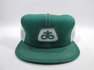 1970er Jahre Pioneer Seed Trucker Kappe K-Products USA Druckknopflasche weiß Netz Rücken Baseball - Bild 1 von 6