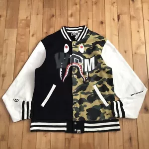 BAPE Reflector camo shark sweat varsity jacket A Bathing Ape Size XL, USED JAPAN - Picture 1 of 10