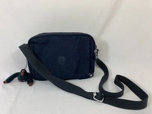 Kipling Messenger Crossbody Shoulder Bag Monkey Navy Blue Nylon Canvas - Picture 1 of 10