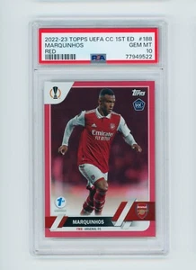 2022-23 Marquinhos Topps UEFA 1st Edition Red Arsenal Rookie Card 3/5 PSA 10 - Picture 1 of 3