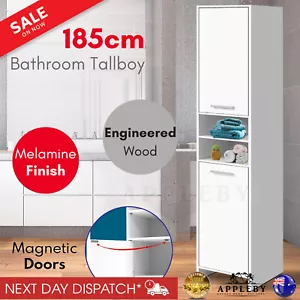 Tall Slim Cabinet Storage Cupboard Shelf Tallboy Bathroom Laundry Kitchen - Picture 1 of 12