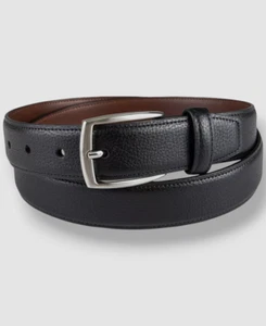 Club Room Men's Black Faux Leather Pebble Grain Stretch Belt Size M 34-36 - Picture 1 of 1