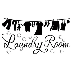 SUPERDANT Laundry Room Wall Sticker Vinyl Clothes Icon Lettering Wall Art Dec... - Picture 1 of 8