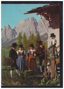 Cartolina Dolomiti Cortina mt 1224 Costumi locali ANIMATA EC934 - Picture 1 of 1
