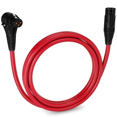 LyxPro 6 Feet Right Angle XLR Microphone Cable, Female to Male XLR Cable - Red - Image 1 of 4