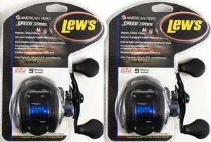 (LOT OF 2) LEW'S AMERICAN HERO SPEED SPOOL AH1SHC 7.1:1 BAITCAST REEL CLAM PACK - Picture 1 of 3