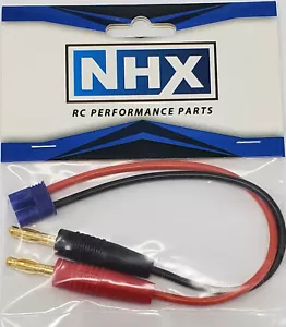 NHX EC2 Male Charging Cable w/4.0mm Banana Connector Adapter Wire 18 AWG 6" Wire - Picture 1 of 1