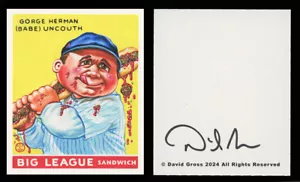 2024 Garbage Pail Kids Style Baseball Parody Card - 1933 Goudey Babe Uncouth - Picture 1 of 1