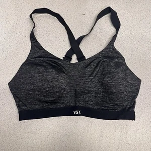 Victoria's Secret VSX Sport BH 34D schwarz grau gekreuzter Rücken kabellos geformt - Bild 1 von 6