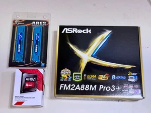 AMD Combo A8-7600 Kaveri CPU ASRock FM2A88M PRO3 Micro ATX MB G.skill 16GB DDR3 - Photo 1/12