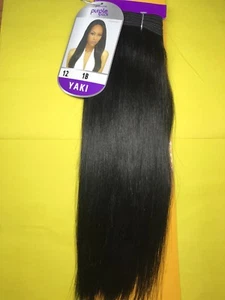 Outre Premium_Purple_Pack 100% Human Hair Yaki Weave_12"_#1B - Picture 1 of 3