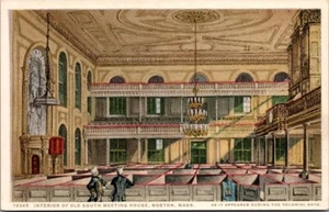 OLD SOUTH MEETING HOUSE interior view BOSTON, MA unused Postcard - Picture 1 of 2