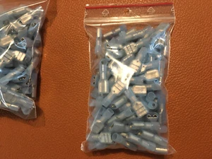 Flachstecker volliso. 6,3mm Blau zu 100Stck. aus Werkstattauflösung Versandfrei - Bild 1 von 5