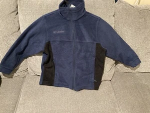 Columbia Youth Boys Blue & Black Fleece Full Zipper Jacket Size 8 Free Ship - Picture 1 of 2