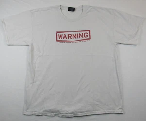 Steve & Barry Herren Hemd Gr. XL weiß kurzarm Warngrafik vorgeschrumpft - Bild 1 von 5