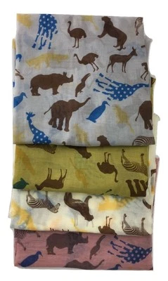 Zoo Multiple Animal Print Scarf Women Light Weight Cover Hijab Shawl Snood