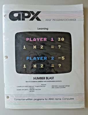 Number Blast; Atari 400/800/LX/XE; Disk w/Manual APX-20097 NOS - Paperback - Image 1 of 2