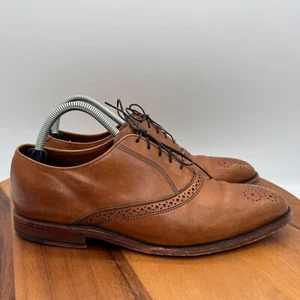 Allen Edmonds Augusta Shoes Mens 8.5 Brown Medallion Oxford Business Office - Picture 1 of 11