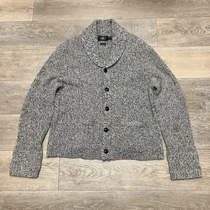 RRL Ralph Lauren Cardigan Knit Wool Sweater Cotton Linen Shawl Collar Size XL - Picture 1 of 18