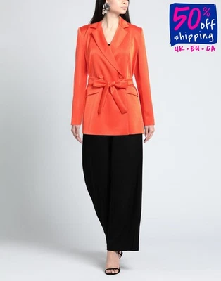 Giacca blazer MARELLA Andina prezzo consigliato €272 IT40 US4 UK8 S arancione cintura doppiopetto - Immagine 1 di 4