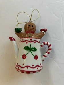 Vintage Whimsy Christmas Ornament Cherry Lebkuchen Plätzchen Teekanne Tee Cozy - Bild 1 von 4