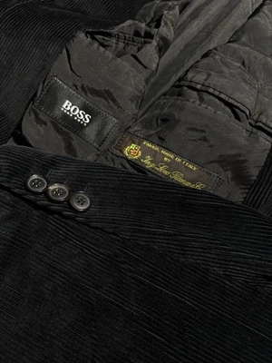 Hugo Boss Loro Piana Men’s Blazer Velvet Sport Coat Corduroy Black Size 48 - Image 1 of 4