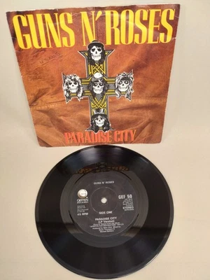 Guns N' Roses - Paradise City 1987 UK 1st Press 7" Vinyl Single Picture Sleeve  - Image 1 of 3