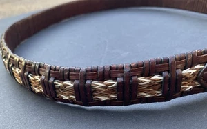Vintage Dick Idol braun Leder Western Gürtel 36 Intarsien geflochten Cowboy Rodeo - Bild 1 von 8