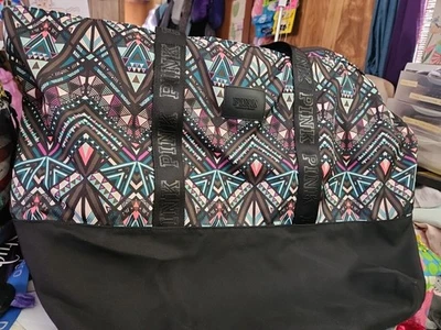 Bolso de Lona Victorias Secret Rosa Doble Correa Gráfico con Cremallera -Ver Fotos Foto 1 de 4