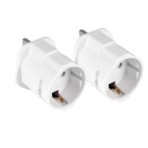 2x Adaptador de enchufe europeo al Reino Unido, tipo C, E y F al tipo G, blanco - Imagen 1 de 7