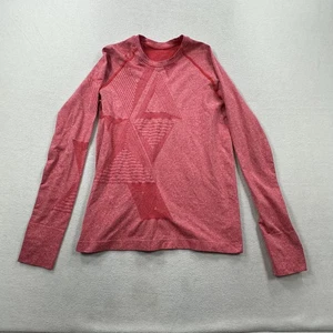 Oiselle Shirt Damen Medium rot meliert Langarm Laufen Daumenlöcher nahtlos - Bild 1 von 9
